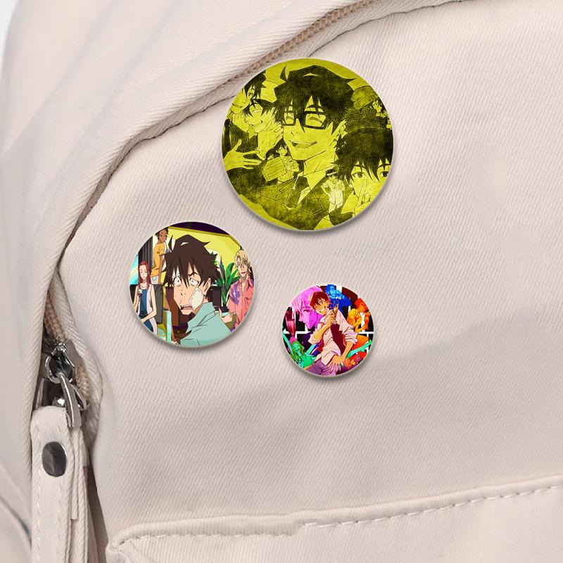 32/44/58mm Great Pretender Pin Round Cartoon Funny Snap-in Brooches for Backpack Cothes Accessories Anime Collection Badge Hat Decoration