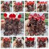 2pcs Kids Headwear Children's Bow Wig Cute Red Bowknot Hairclip Baby Wig Hairpin  New Year Festive