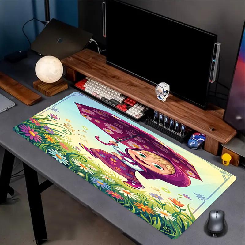 Masha and the Bear Print Mouse Pad, Anti‑Slip Desktop keyboard Mat, for PC Laptop Gaming Working Daily Use, Cool Festival Surprise Gift