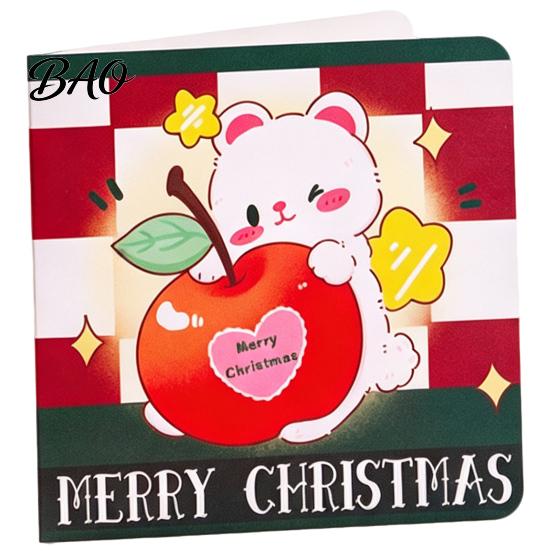 Merry Christmas Cards 10Pcs Greeting Set, Folding Cartoon Blank Santa Claus Note Cards, Festive Blessing for Holiday Gift