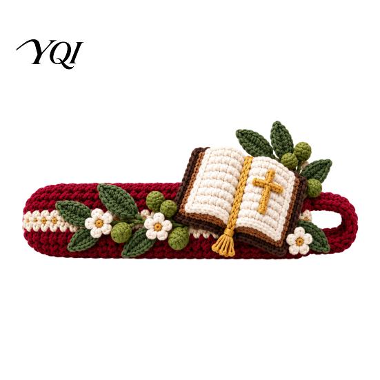 Festive Holiday Room Decor Christmas Door Handle Cover, Knitted Lever Handles Cute Santa Gingerbread Static Free Covers Man Penguin, Sleeve