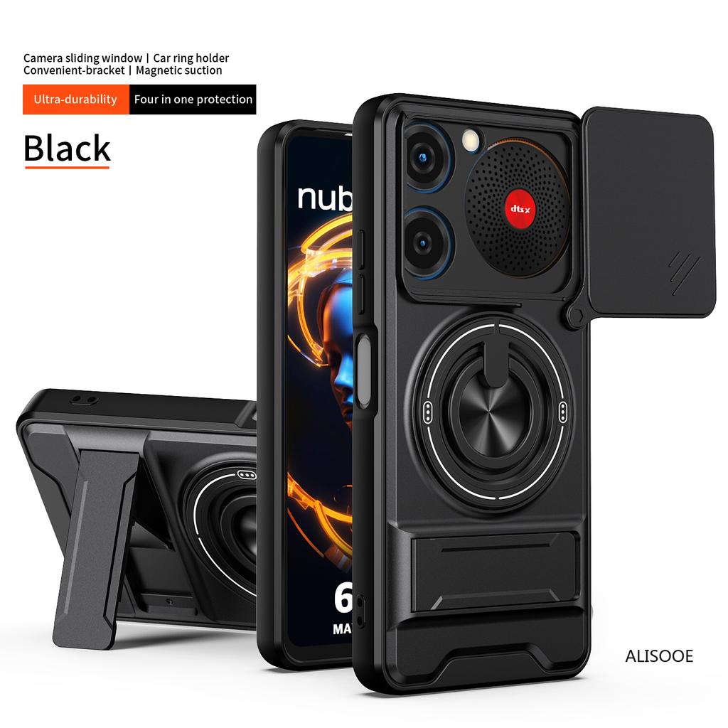 Чехол Funda для Nubia Music 4G с поворотным механизмом, защитой камеры, кольцевой подставкой и противоударным покрытием.
