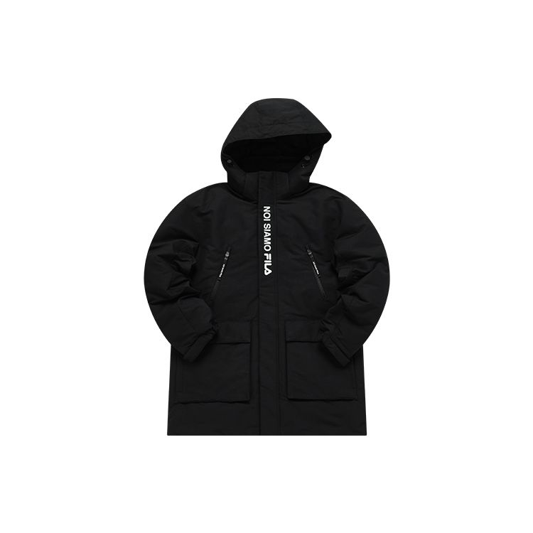 Fila Fusion Парка с капюшоном и множеством карманов Пуховик Мужская верхняя одежда Глубокий черный T11M141905F-BK