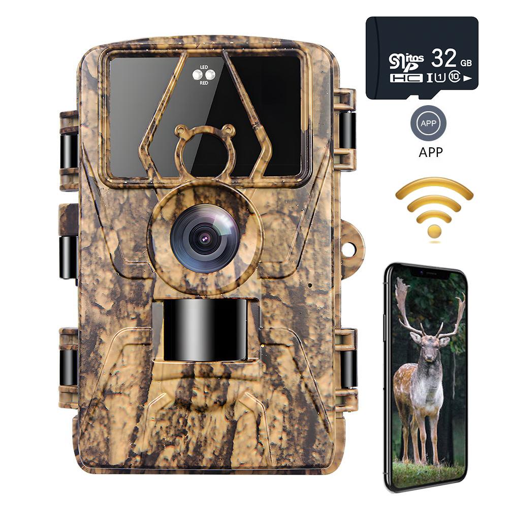 8K WiFi Waterproof Trail Camera PR801W 60MP Supports APP Viewing for Outdoor Animal Hunting Night Vision and Farm Monitoring