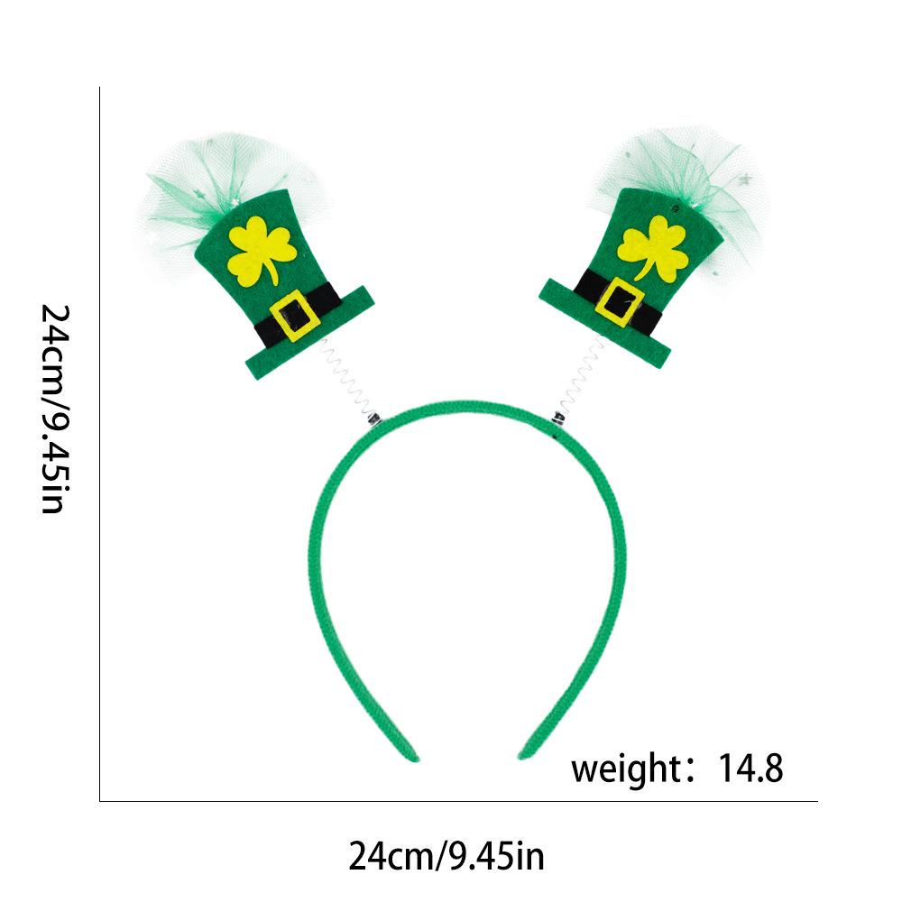 Cross-Border for St Patrick's Day Shamrock Irish Guardian Carnival Party Unisex Handmade Decorative Headband