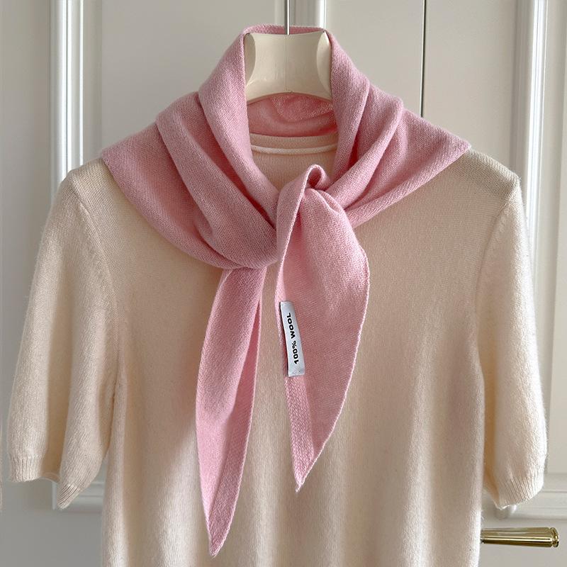 Knitted Scarf Women 100% Wool Winter Warm Scarves Solid Headband Design Thickened Shawl Soft Cashmere Pashmina Neck NEW