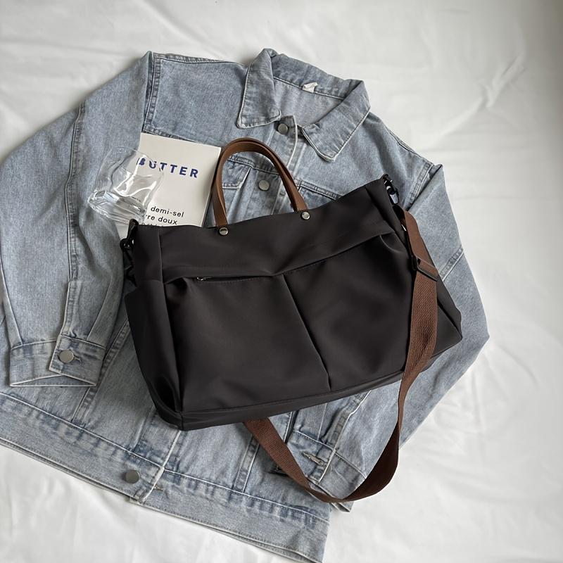 Вместительная нейлоновая сумка-тоут для женщин, стильная сумка через плечо, идеально подходит для повседневных выходов, путешествий, бизнеса, фитнеса, шопинга