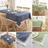 Dot Plaid Cotton Plaid Tablecloth Lace Tassel Rectangle Dining Table Cloth Dust Cover