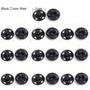 10-50 Sets Sew-On Snap Buttons Metal Snaps Fasteners Press Studs Buttons For Sewing, 10Mm And 21Mm,Black Silver And Golden