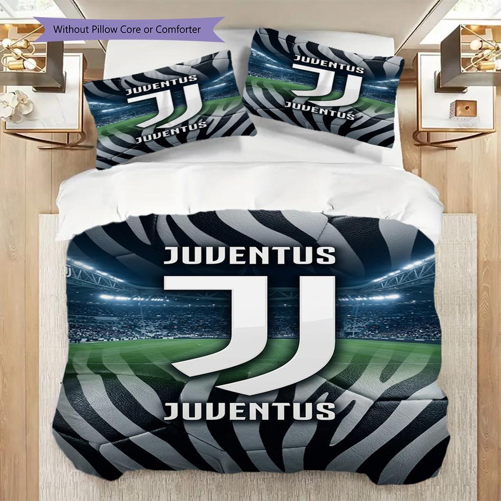Juventus Stripes: Passion Field Bedding (1 * duvet cover + 2 * pillowcase, without core) Duvet cover and pillowcase Soft and comfortable
