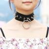 Spike Collar Adjustable Comfortable To Wear Faux Leather Punk Rock Style Neck Strap for Party