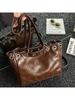 Tote Bag Women PU Detachable Shoulder Strap Biker Style Daily