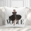 Fashion Theme Pillowcase Perfume Flower Square Cushion Cover French Decorative Peach Leather Velvet Super Soft Home Light Luxury