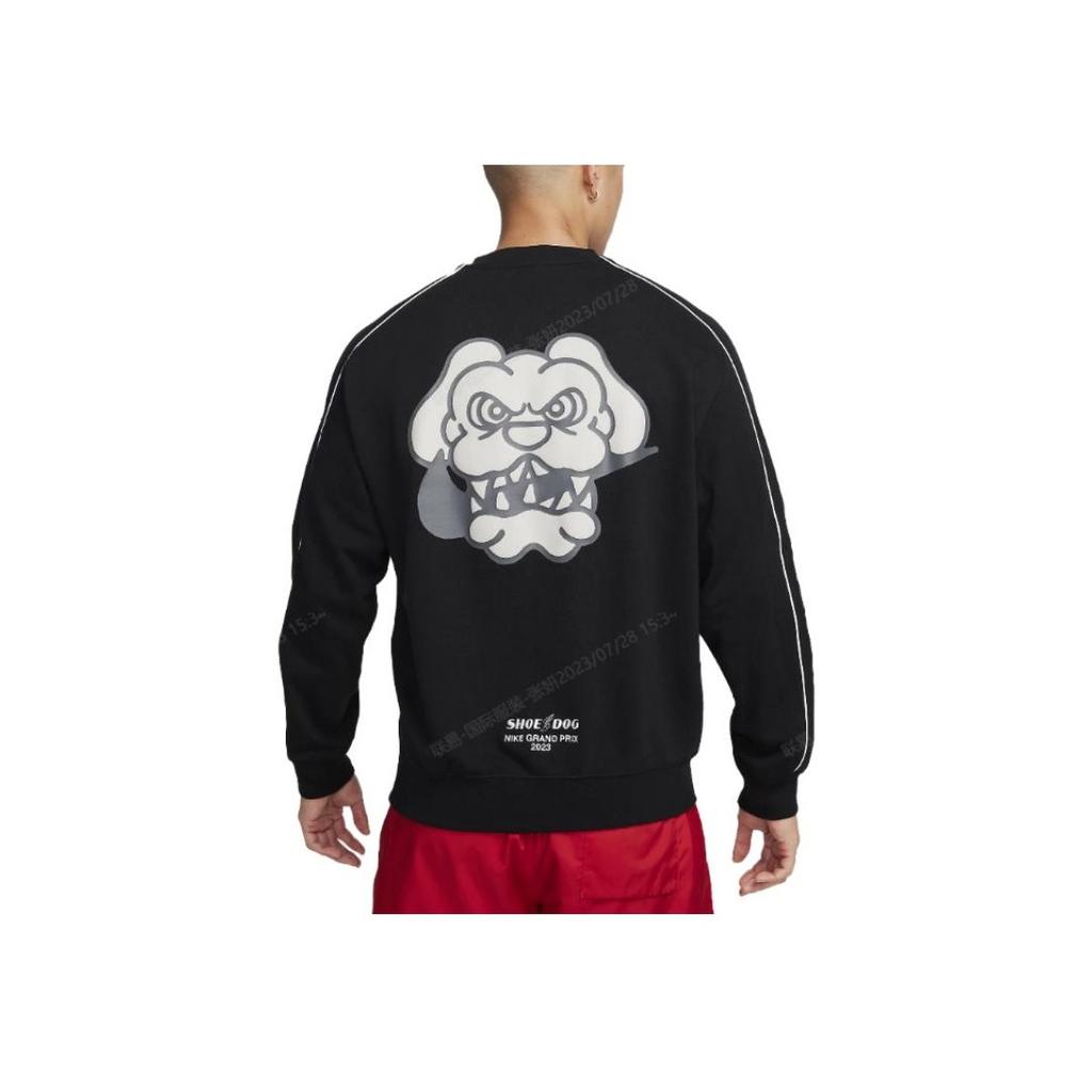 Nike Толстовка свободного кроя с круглым вырезом и длинными рукавами с буквенным принтом, мужская толстовка черного цвета FB7261-010