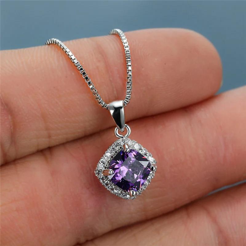 Huitan Простое и элегантное ожерелье с подвеской из кубического циркония для женщин, темпераментная женская помолвка, свадьба, модные ювелирные изделия