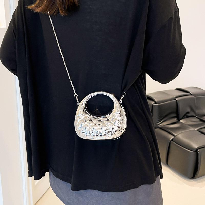 Мини-акриловая сумка-полумесяц класса люкс - Нишевая мода, кошелек для помады и монет через плечо