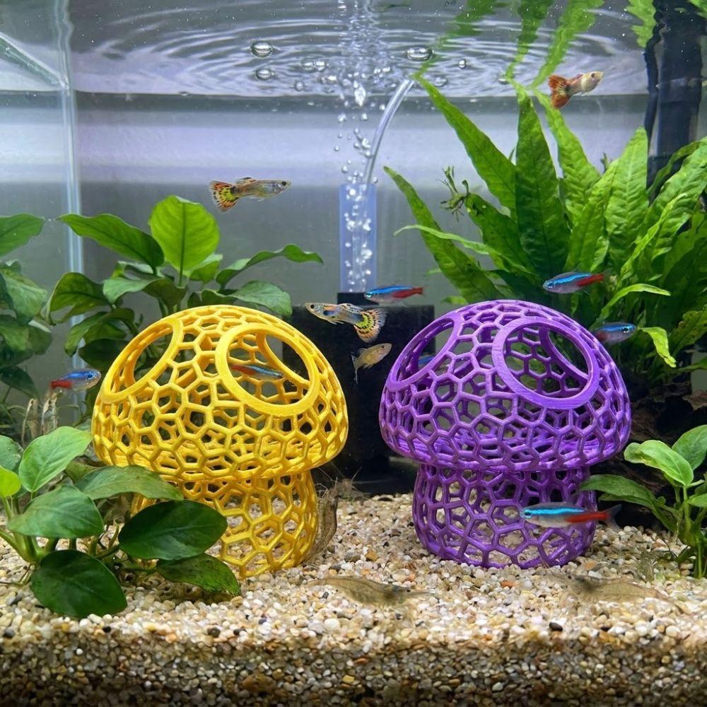 Hollow Out Fish Shrimp Hideout Shelter Simulation Mushroom Betta House Landscape Decoration
