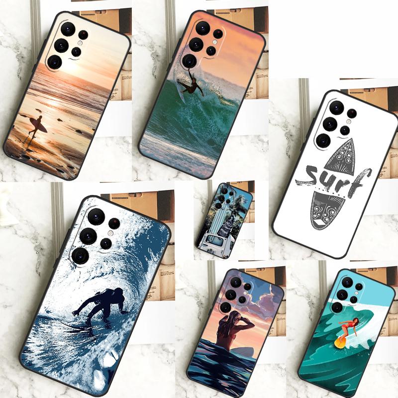 Чехол 'Волна для серфинга' для Samsung Galaxy S24 Ultra S23 S22 S21 S20 FE Note 20 S8 S9 S10 Note 10 Plus