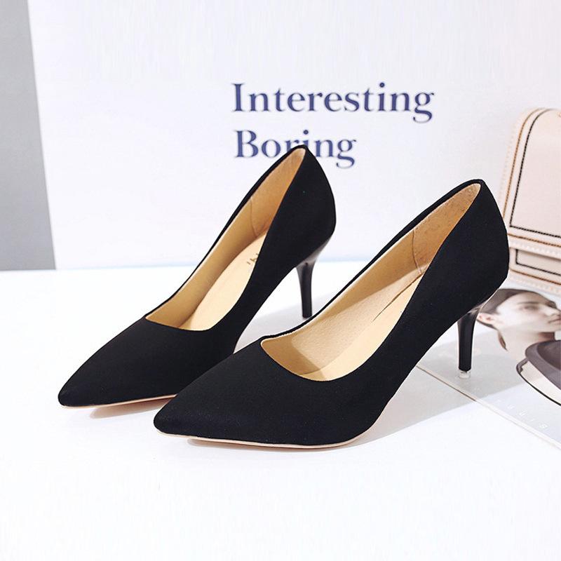 New Large Size Stiletto Pumps Women's Suede High Heels Size35-43