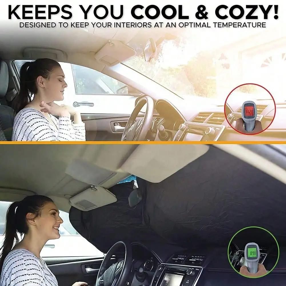 Car Window Sunshade – Folding UV-Protective Windshield Visor (Stylish Car Accessory)