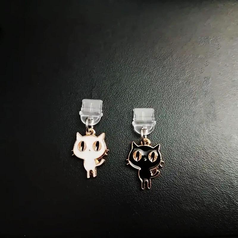 Mobile Phone Dust Plug Pendant New Cute Cat Claw And Diamonds Accessory Decoration For IPhone Type-c Android Port2