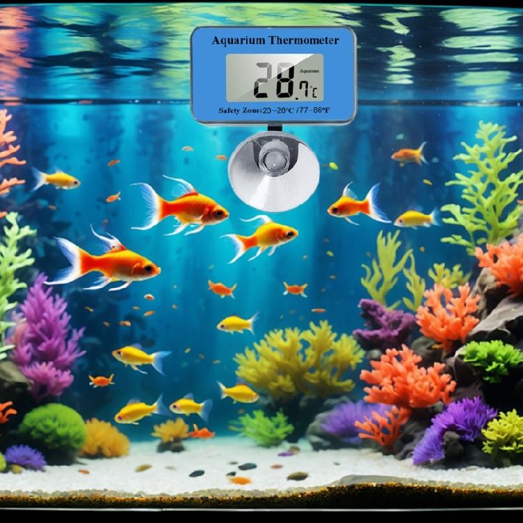 Submersible Aquariums Thermometers with Suction Cup Clear Digital Display Fishtanks Water Temperature Monitoring Device