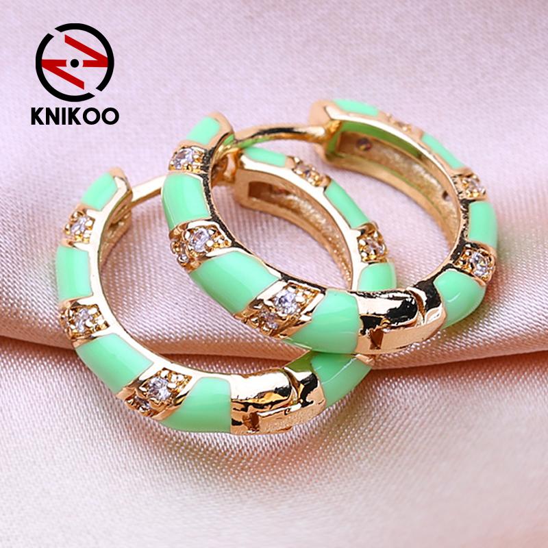 KNIKOO Круглые серьги-клипсы для женщин, модные серьги-кольца, ювелирные изделия для свадебных подарков, серьги с кубическим цирконием CZ