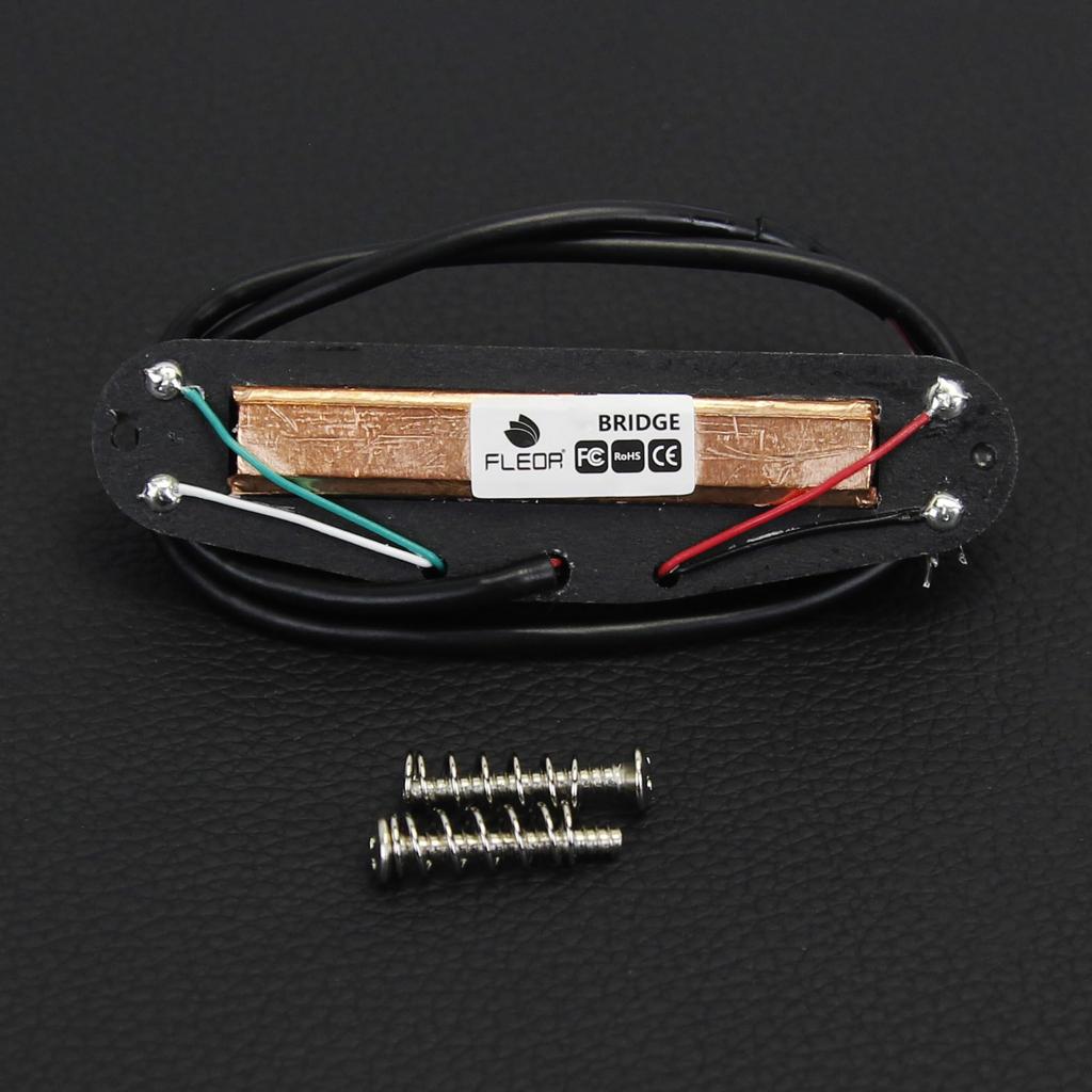 FLEOR Alnico 5 Hot Rail Humbucker, Single Coil Size Pickup, 12-13K Humbucker, Cream, Fits Strat, Squier, Tele, and Other Guitars