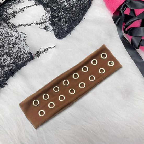 Повязка на голову в стиле панк-рок с декором в виде воздушного глаза, эластичная тканевая повязка с люверсами, аксессуар для волос в стиле панк