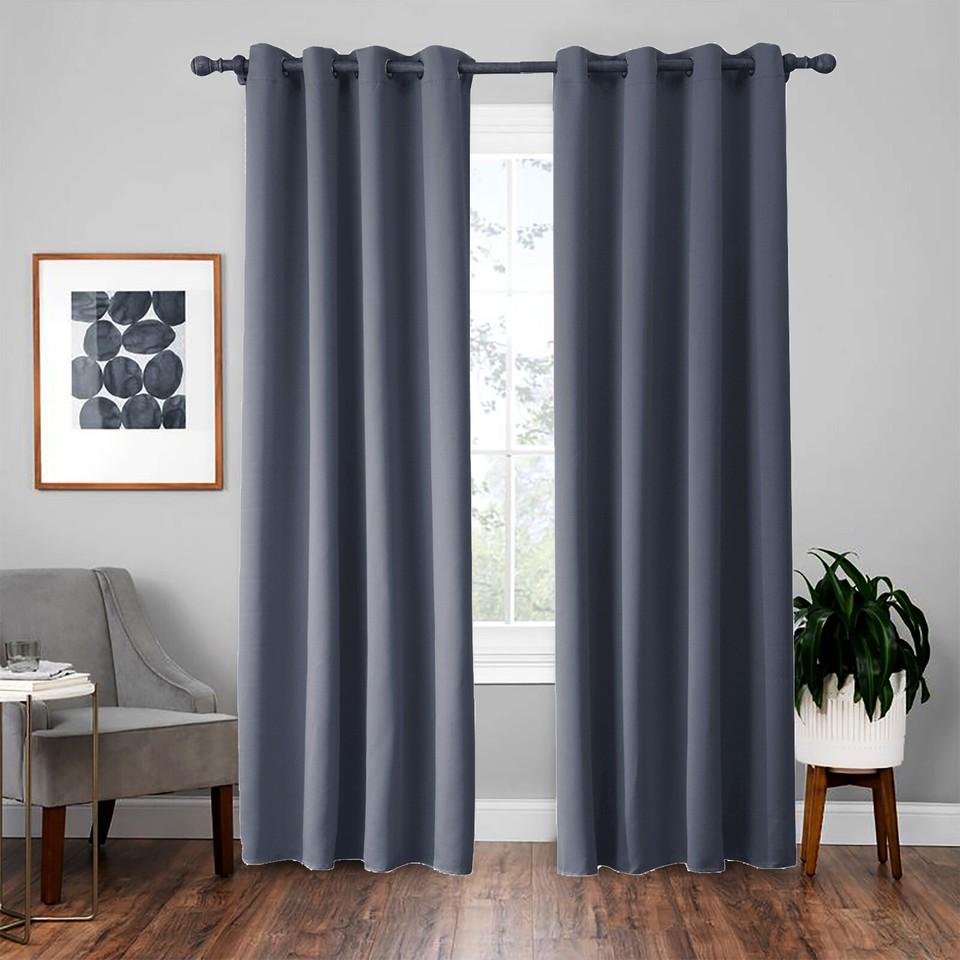 Opaque Curtains with Eyelets, Thermal Curtains, Heat Protection, Blackout Curtains