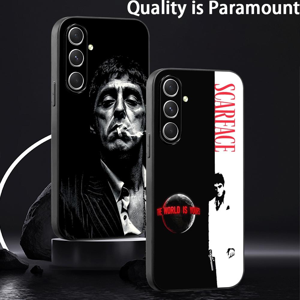 Чехол для телефона с рисунком крутого парня Тони Монтаны для Samsung Galaxy S25 S24 S23 S22 S21 S20 Plus Ultra Note20 Мягкий Черный
