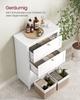 VASAGLE Bathroom Cabinet, Storage Cabinet, 2 Drawers with 1 Set of Adjustable Dividers, 2 Baskets, Side Board, 30 x 60 x 80 cm, Cloud White
