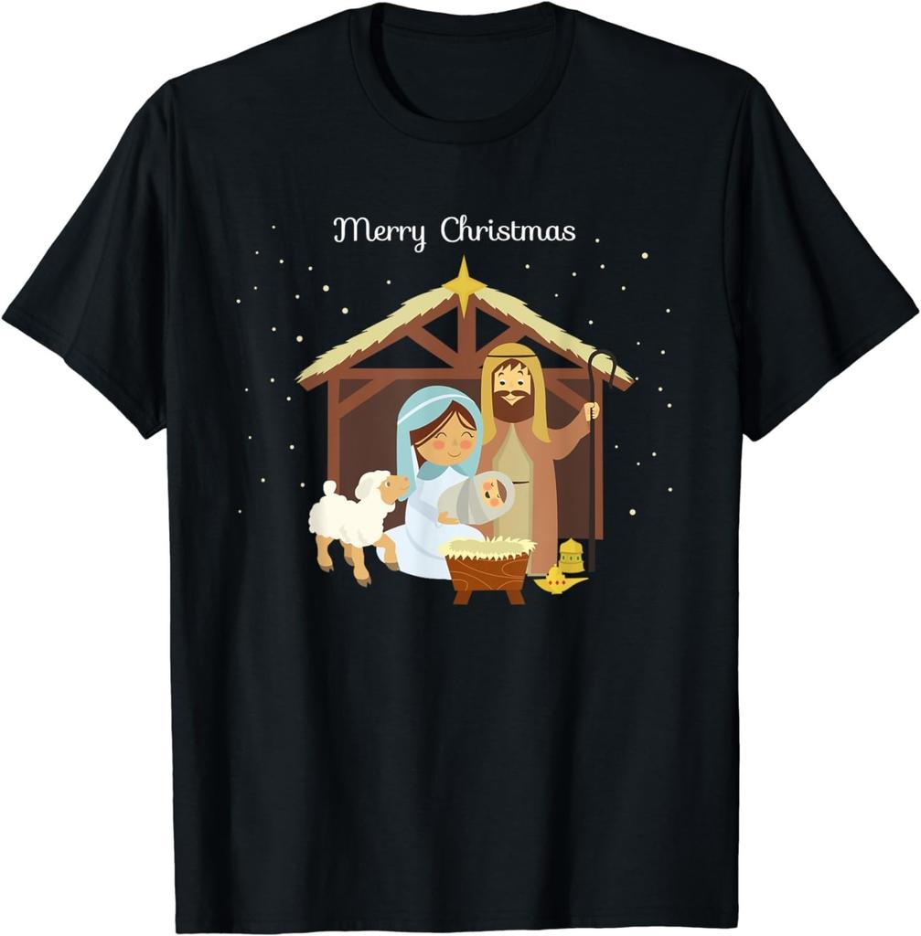 NEW LIMITED! Merry Christmas & Nativity Scene Christian Faith Tee - MADE IN USA