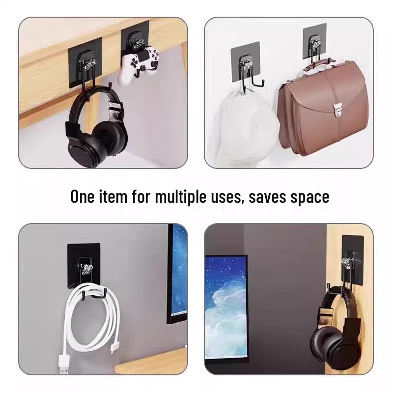 Adhesive Wall-Mounted Headphone Hook Stand for Dorms