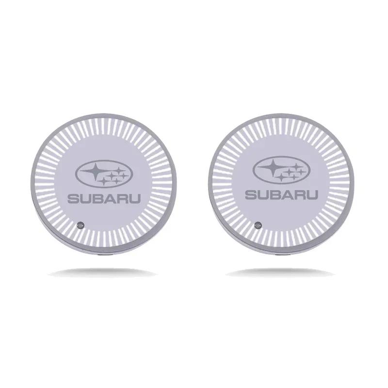 Для Subaru Forester XV Outback Impreza Legacy STI WRX BRZ Tribeca Светодиодная автомобильная подсветка Подстаканник Коврик для подстаканника Декор