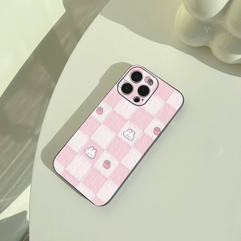 Свежий чехол-шахматка для iPhone 17,16,15,14,13,12,11 Pro Max,16Plus,XS Мягкий черный чехол