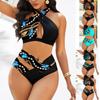 Sexy Print Swimsuit Female Swimwear Women Loose Bikini Set Bather Swimming Beachwear Bikinis Set