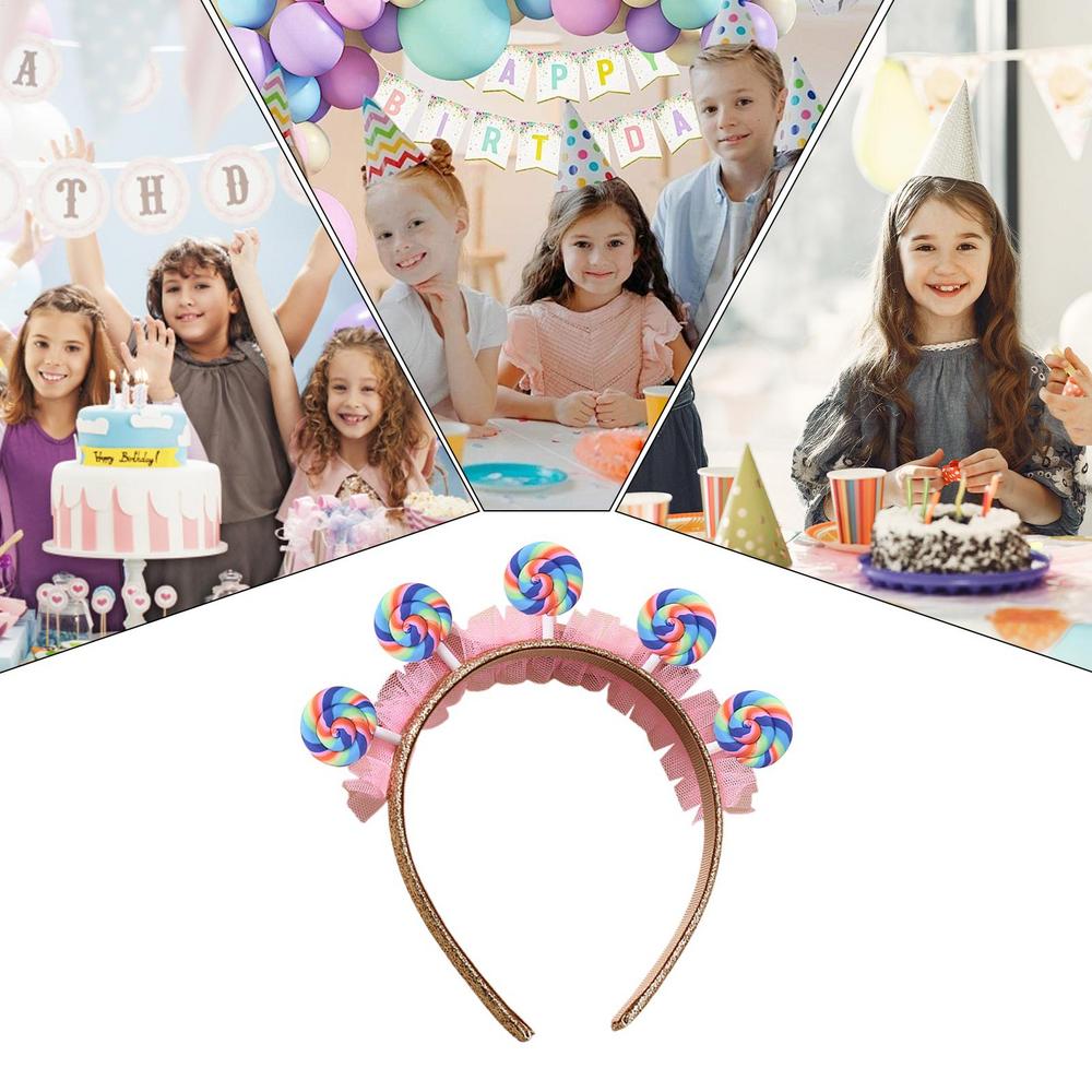 Lollipop Hair Bands Pink Headwear Cute Headband Hair Accessories Photo Props Candy Headband Candy Costume Accessories For
