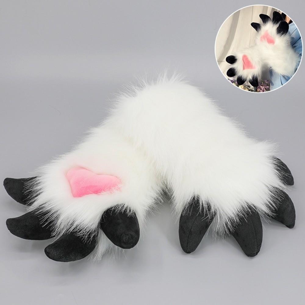 Faux Fur Animal Fursuit Paw Gloves Cartoon Anime Claw Mittens New Furry Gloves Props
