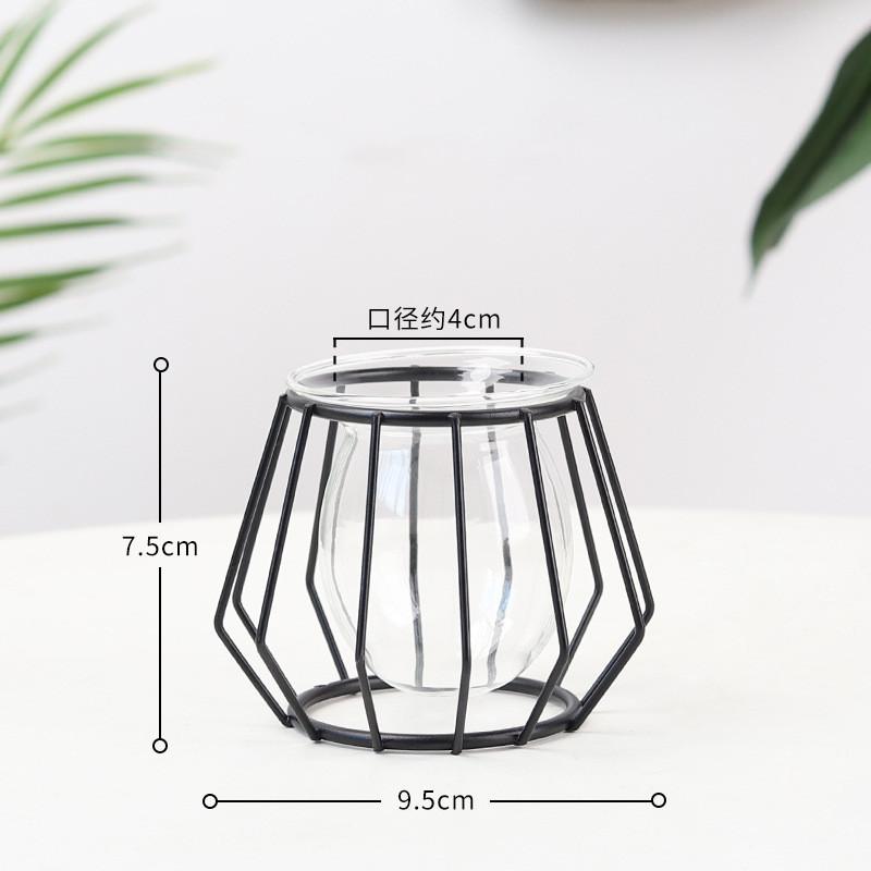 Nordic Golden Iron Line Vase Hydroponic Plant Flower Vase Geometric Art Decor Metal Plant Holder Garden Modern Home Decoration