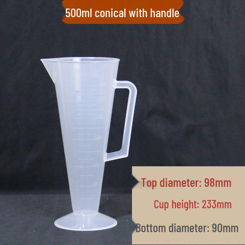 Plastic Triangular Measuring Cup with Scale, Conical Design for Bubble Tea Shops, Lab Equipment, PP Food Grade