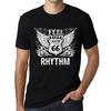 Men’s Vintage Tee Shirt Graphic T Shirt Feel The Rhythm Deep Black White Text