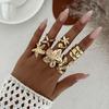 Ingemark 6Pcs/set Retro Starfish Flower Knuckle Rings Set for Women Bohemia Imitation Pearls Open Joint Ring Jewelry 2026 New