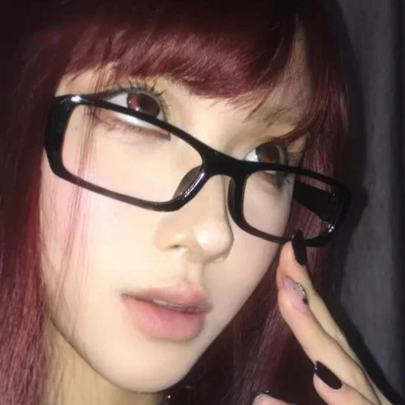 Japanese Korean Small Square Frame Glasses Women Retro Harajuku Eyeglasses Clear Reading Spectacle Light Blocking Eyewears