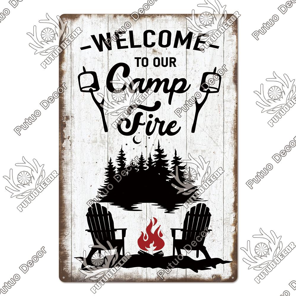 Decor Camping Tin Sign Vintage Plaque Metal Plate Retro Posters Wall Art Decor for Trip Car Home Living Room Unique Gift