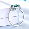 Gica Gema S925 Чистое Серебро Морской Синий Топаз Квадратное Персонализированное Высококачественное Кольцо Для Женщин Модное Классическое Свадебное Обручальное Ювелирное Подарок