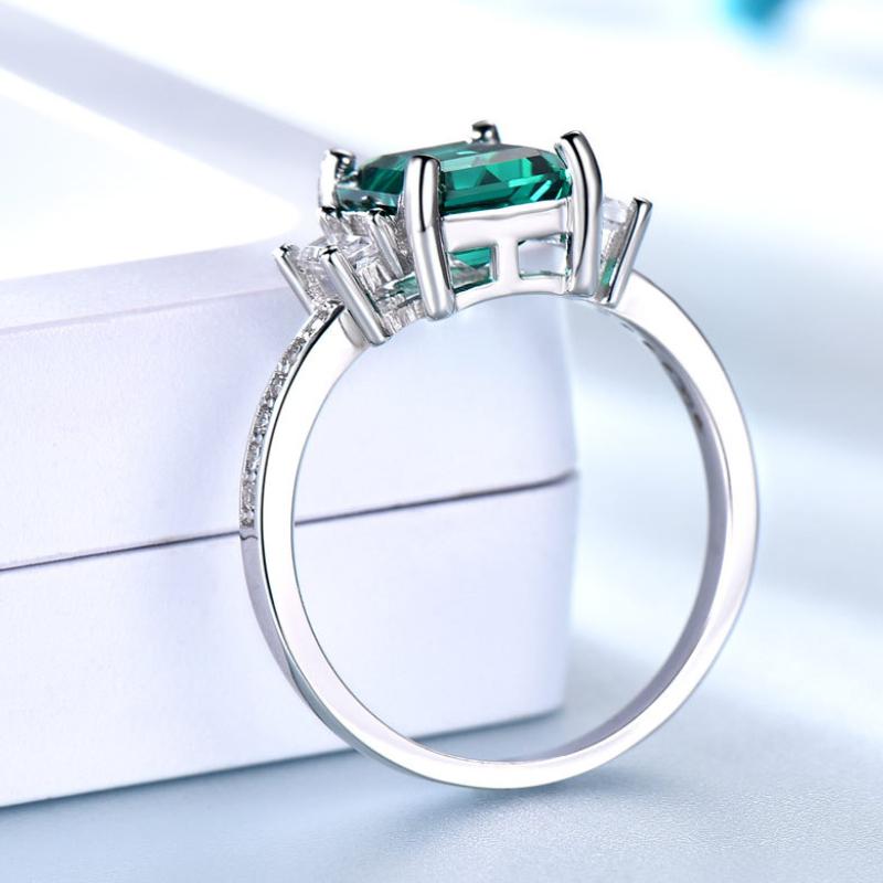 Gica Gema S925 Чистое Серебро Морской Синий Топаз Квадратное Персонализированное Высококачественное Кольцо Для Женщин Модное Классическое Свадебное Обручальное Ювелирное Подарок