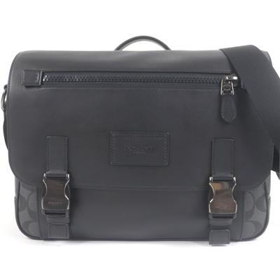 Отличная сумка через плечо Signature Truck Messenger Bag черная кожаная мужская C2793 Б/у