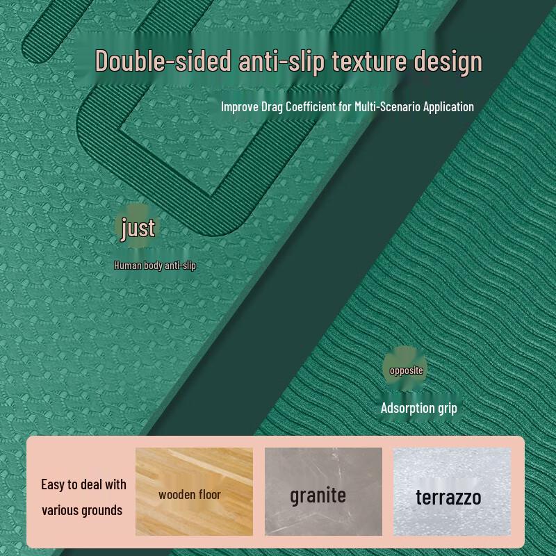 Утолщенная скакалка из ТПЭ и набор ковриков для йоги с амортизирующей подкладкой