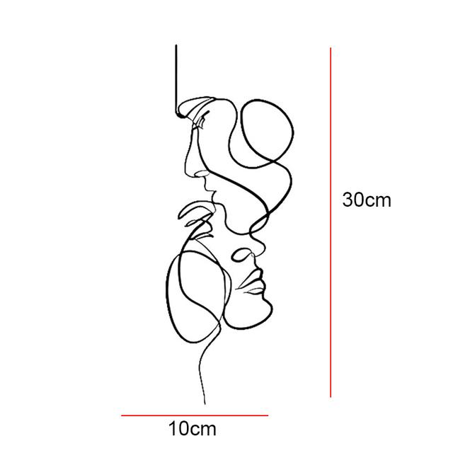 Metal Wall Painting Iron Wall Hanging Decoration Nordic Woman Silhouette Home Decor Macrame Wall Ledges Living Room Decor Gift